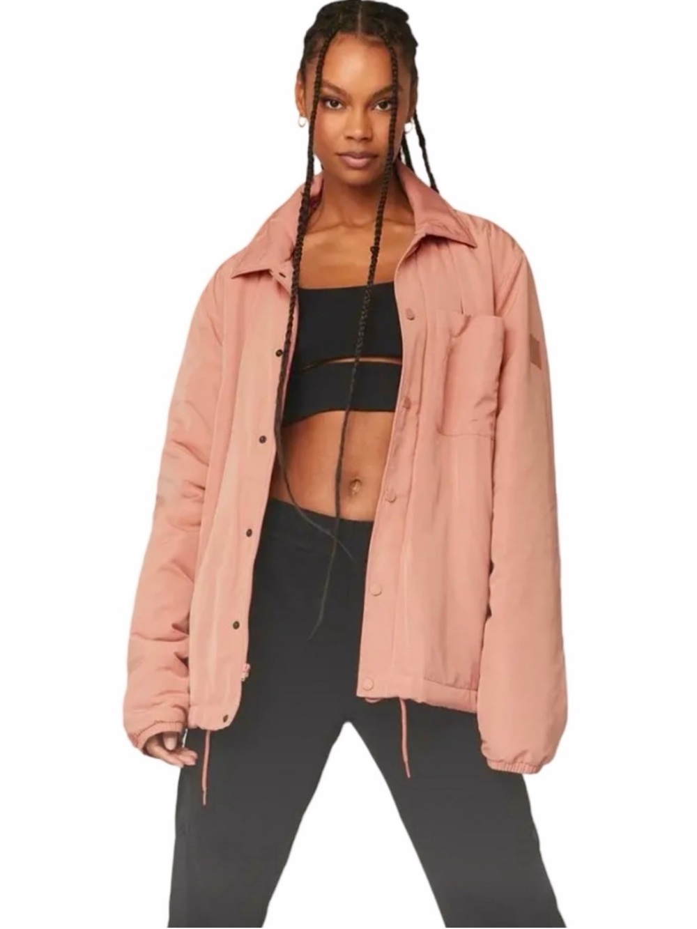 Alo Yoga The Legend Jacket Size Large Pink Unisex Oversized Transitional